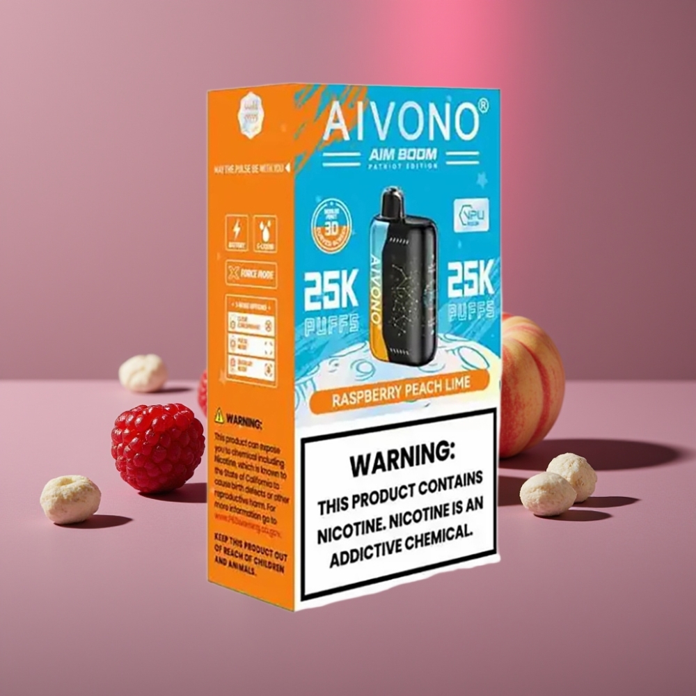 Aivono AIM BOOM 25000 Puffs 28ml/650mAh/1.2 ohm Malina Broskev Limetka