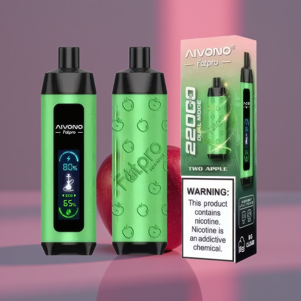 Aivono Aim Fatpro 22000 Puffs Dobíjecí Disposable Vape Dvě Jablka 28ml 0,6 ohm Mesh Dual Modes