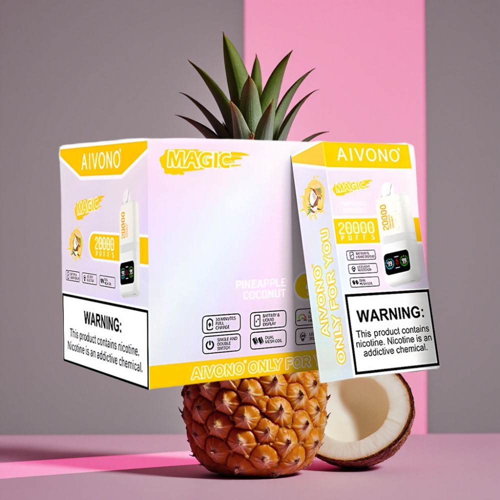 Aivono Aim Magic 20000 Puffs 0%-5% Nikotin 26ml Ananas kokos Typ-C LCD Dual Mesh