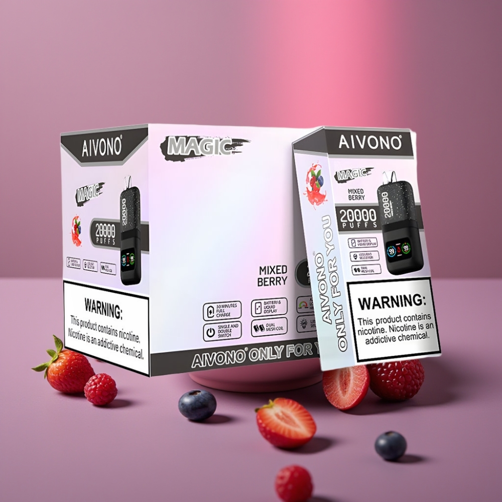 Aivono Aim Magic 20000 Puffs 0%-5% Nikotinu 26ml Dual Mesh LCD Typ-C Směs Bobulí