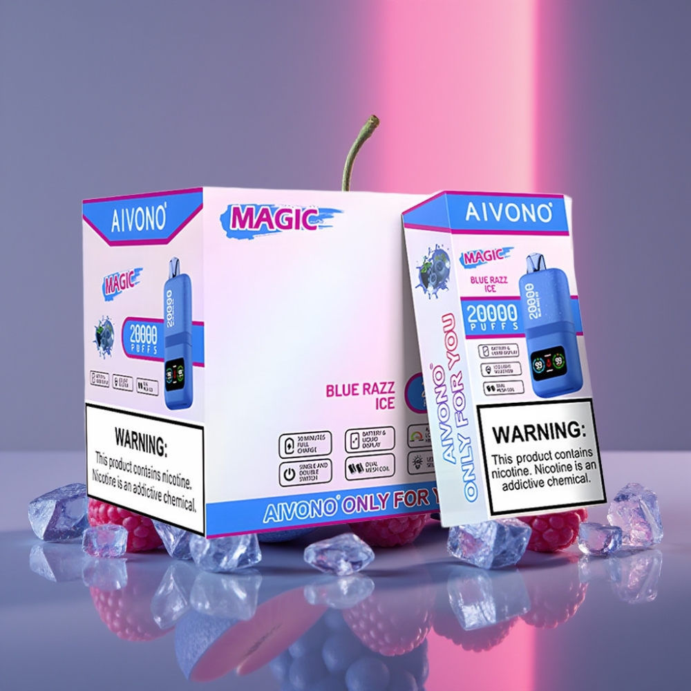Aivono Aim Magic 20000 Puffs 26ml Dual Mesh LCD Typ-C 600mAh Modrá malina led