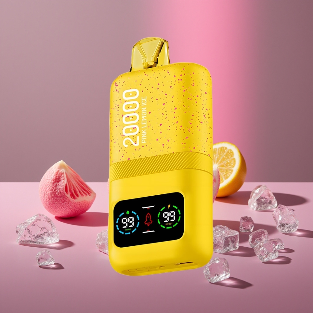 Aivono Aim Magic 20000 Puffs Disposable Vape Růžový citron led 26ml Dual Mesh LCD Type-C 600mAh