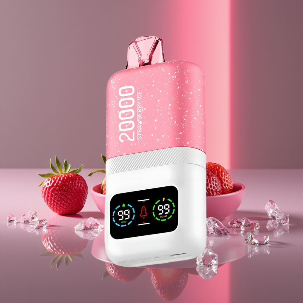 Aivono Aim Magic 20000 Puffs Disposable Vape jahodový led 26ml Dual Mesh LCD Type-C 600mAh