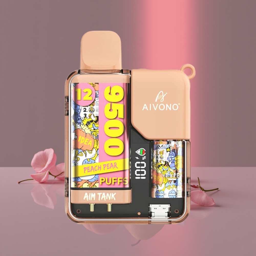 Aivono AIM-TANK 9500 Puffs 18ml 650mAh LCD 1.2Ω Broskev Hruška