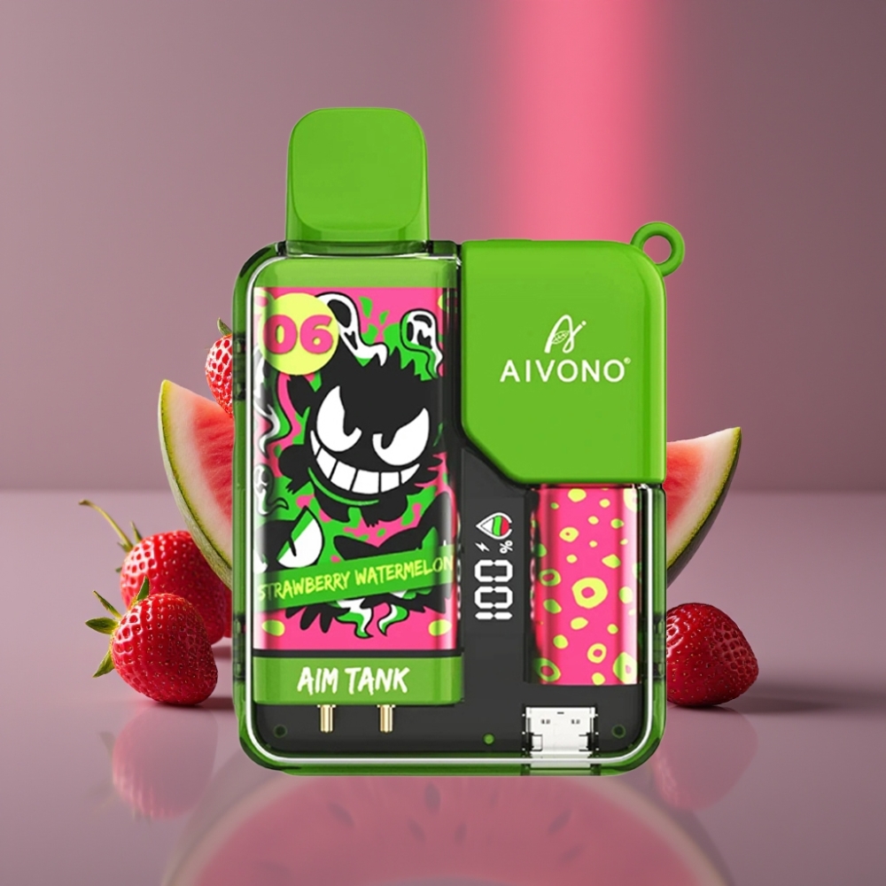 Aivono AIM-TANK 9500 Puffs 18ml 650mAh LCD Jahoda Vodní Meloun