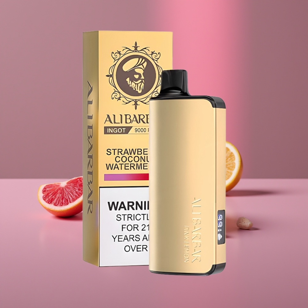 Alibarbar Ingot 9000 Puffs Disposable Vape Růžový Citron 22ml 2350mAh LED