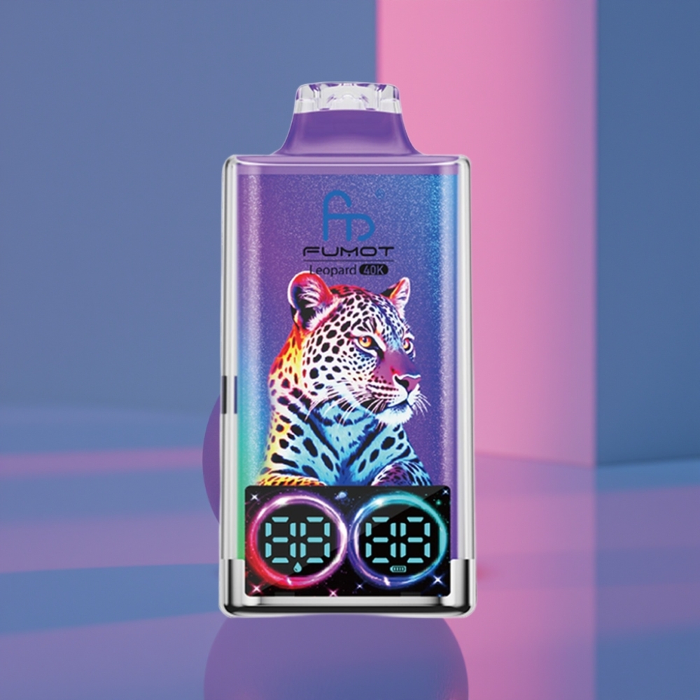 Fumot Leopard 40K Puffs 0-5% Nikotin 700mAh Dual Mesh Type-C Digitální Pan Modrý