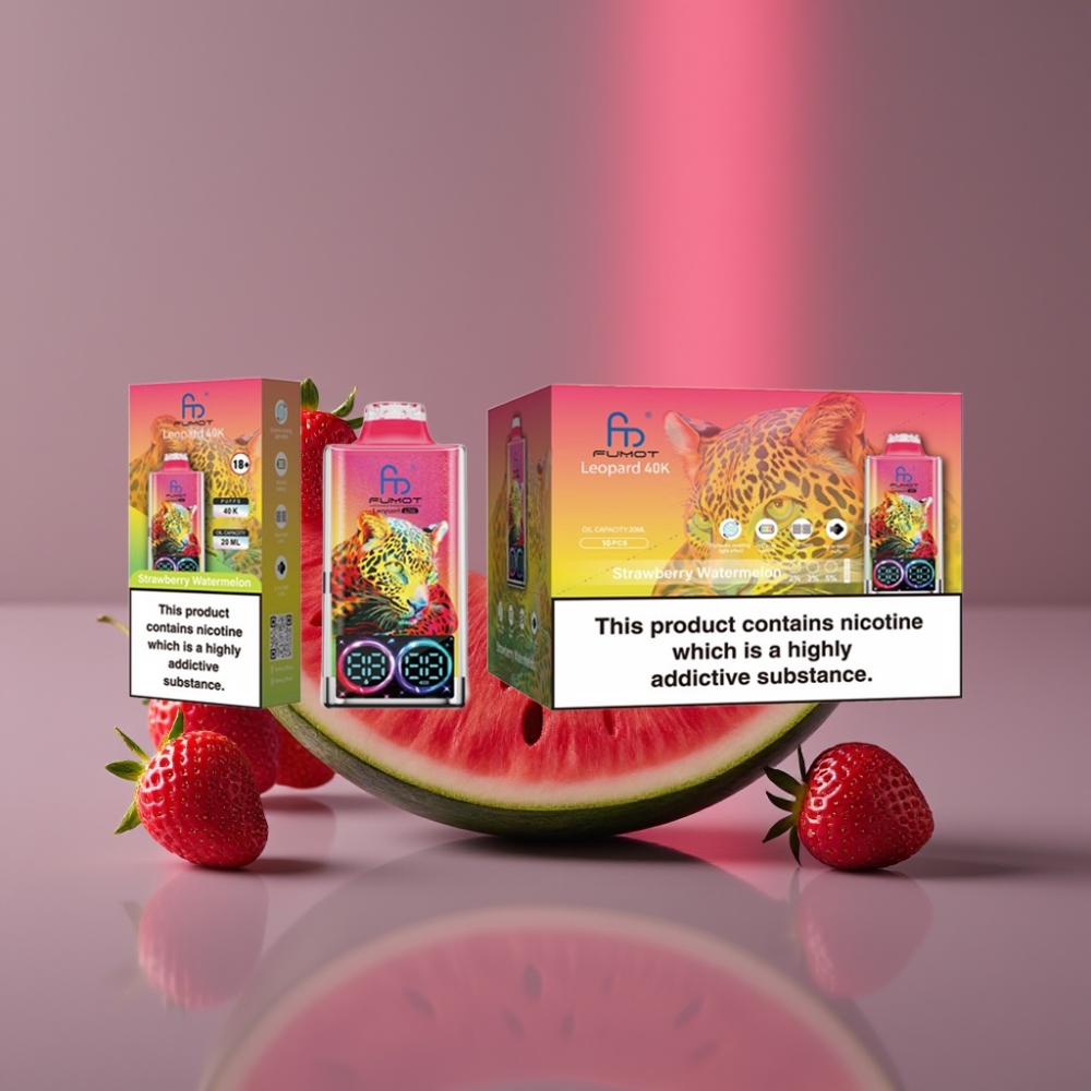 Fumot Leopard 40K Puffs 0-5% Nikotin 700mAh Dual Mesh Type-C Jahoda Vodní Meloun