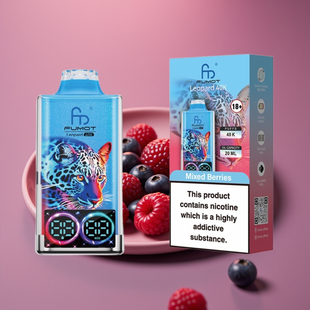 Fumot Leopard 40K Puffs 0-5% Nikotin 700mAh Dual Mesh Type-C Směs Bobulí