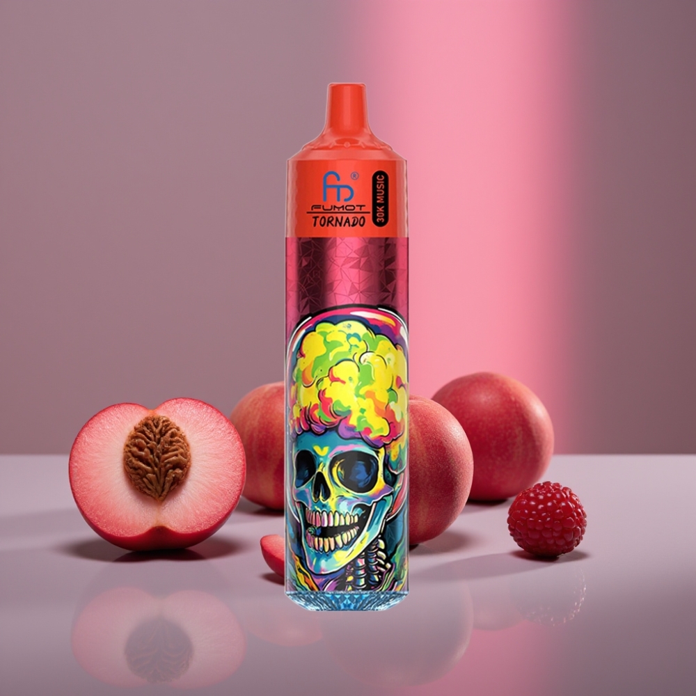 Fumot RandM Tornado 30000 Puffs 30mL 2%/5% 1.0 Ohm Peach Broskve Bobule