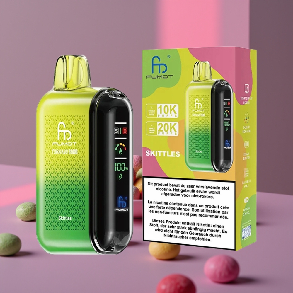 Fumot Tornado 20000 Puffs Duální Mesh Cívka 20ml 850mAh Skittles
