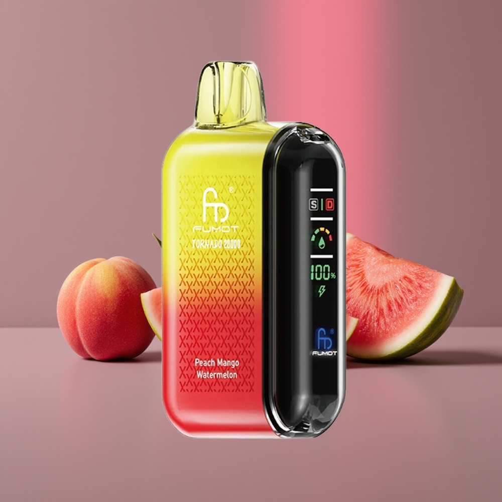 Fumot Tornado 20000 Puffs Dual Mesh 20ml 850mAh Display Airflow 2% Broskev Mango Meloun
