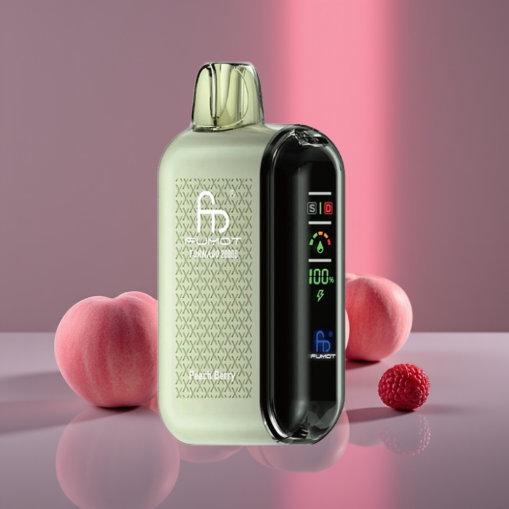 Fumot Tornado 20000 Puffs Dual Mesh 20ml 850mAh Display Airflow Peach Berry Broskev Bobule