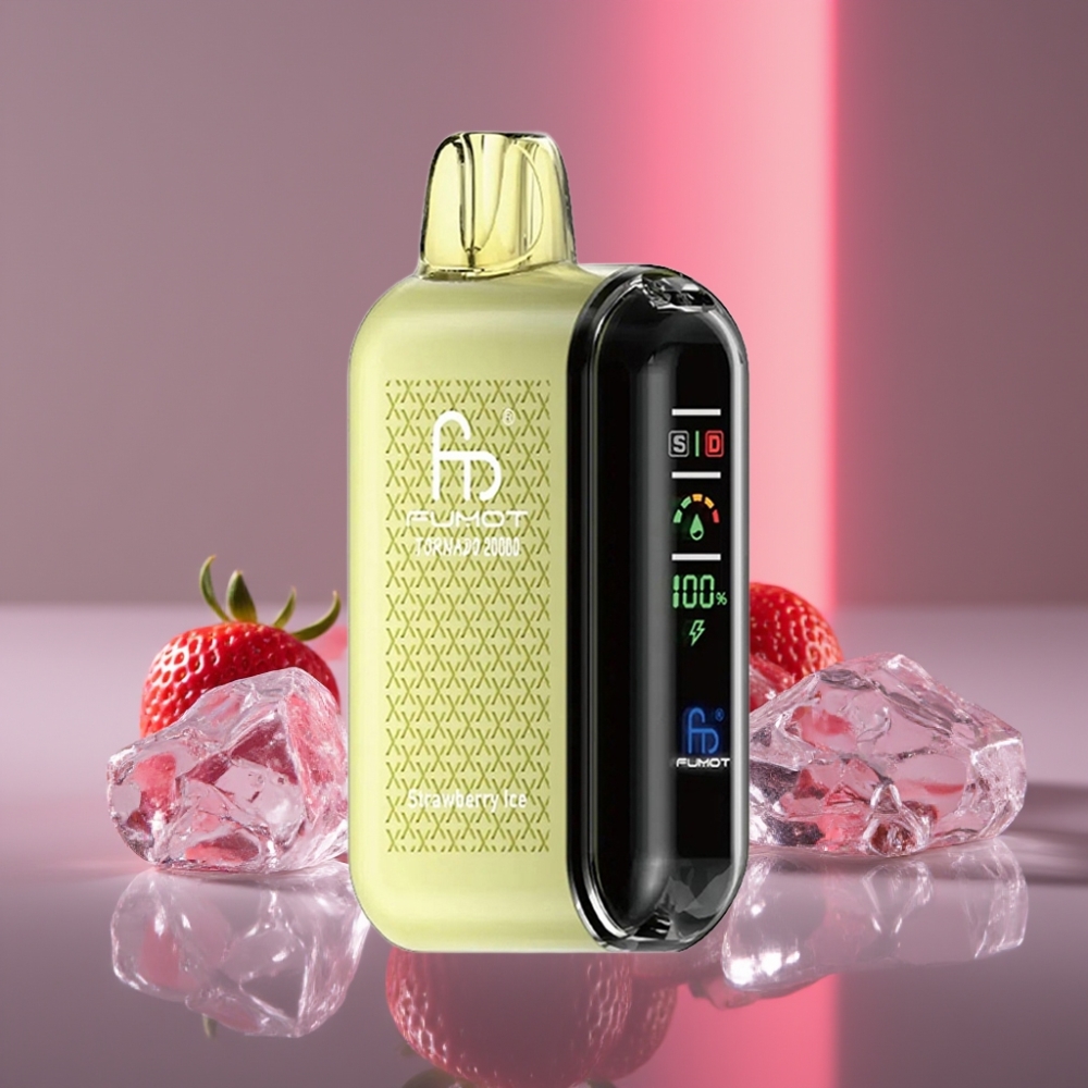 Fumot Tornado 20000 Puffs Dual Mesh 20ml 850mAh Display Strawberry Ice Jahoda Led