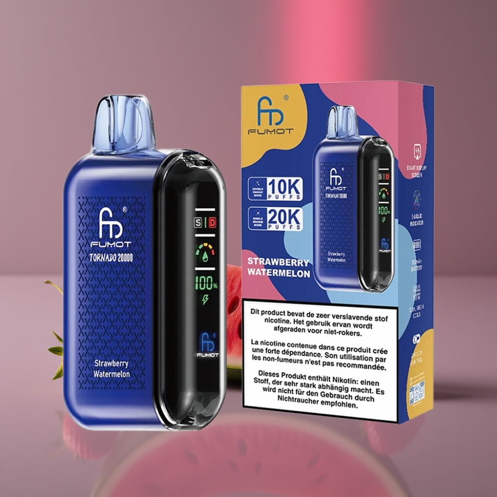 Fumot Tornado 20000 Puffs Dual Mesh 20ml 850mAh Display Strawberry Watermelon