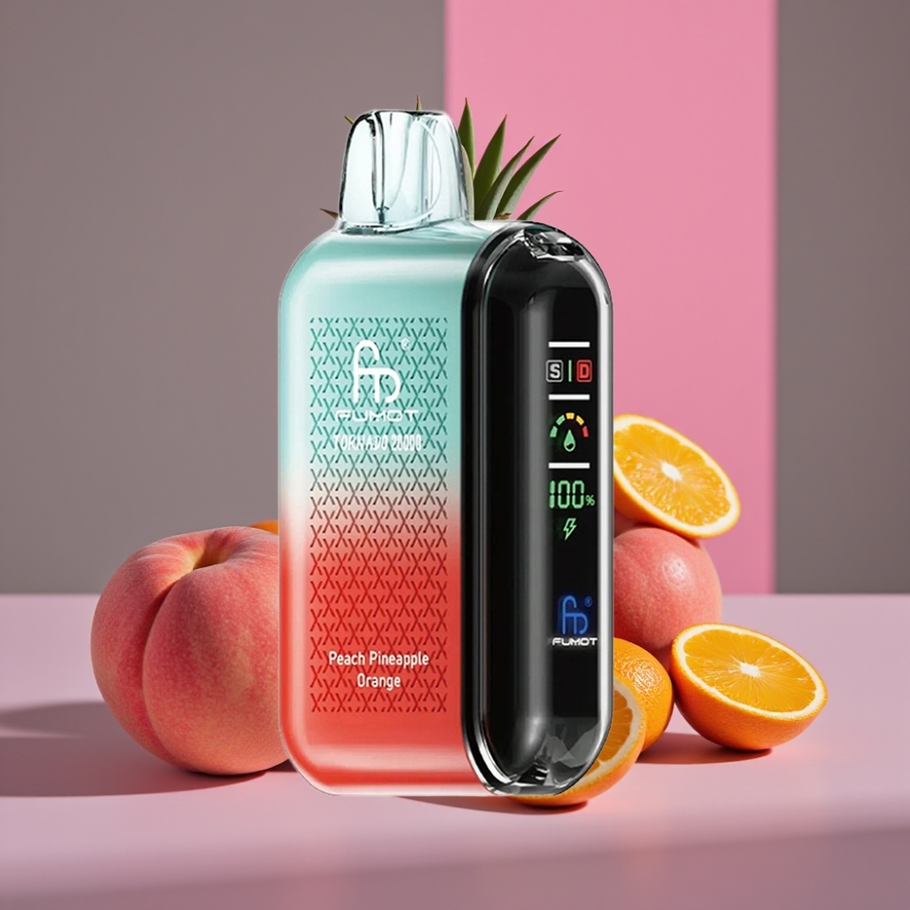 Fumot Tornado 20000 Puffs Dual Mesh 20ml 850mAh Display broskev ananas pomeranč