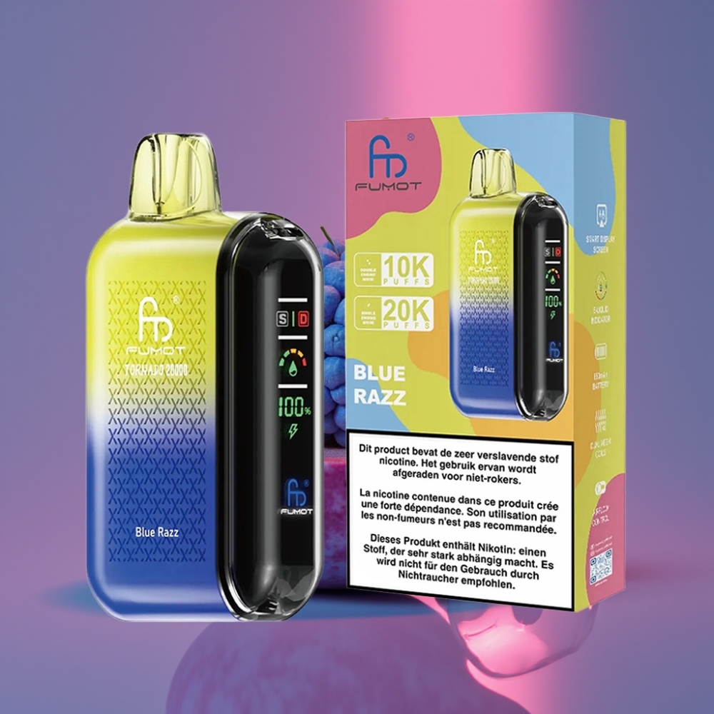 Fumot Tornado 20000 Puffs Dual Mesh 20ml 850mAh Modrá Malina