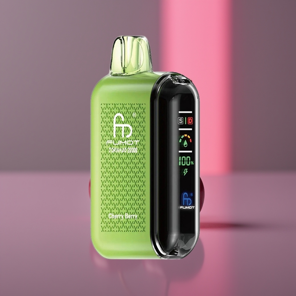 Fumot Tornado 20000 Puffs Dual Mesh 20ml 850mAh Smart Display Cherry Berry Třešňovo-Borůvková