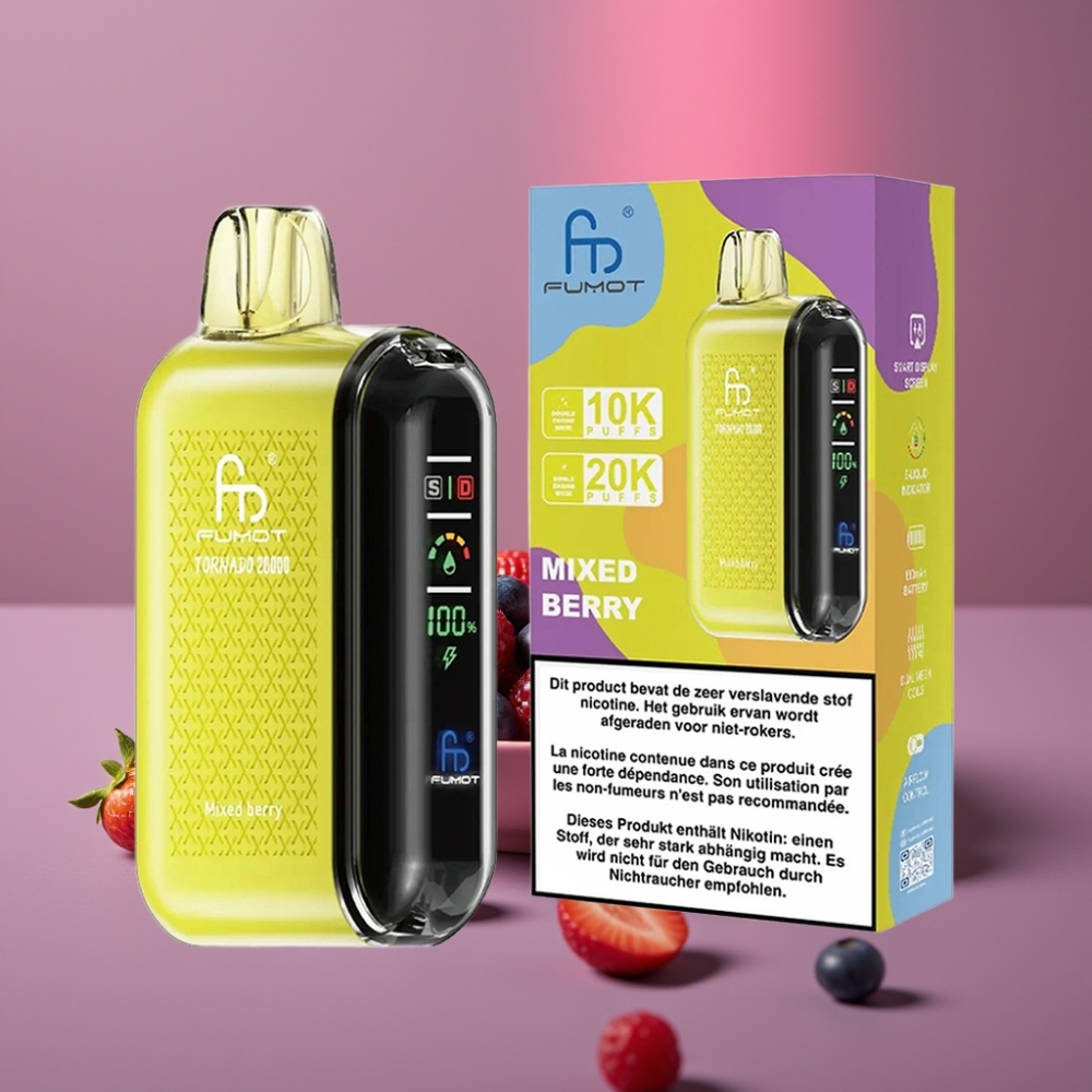 Fumot Tornado 20000 Puffs Dual Mesh 20ml 850mAh Smart Display Směs Bobulí