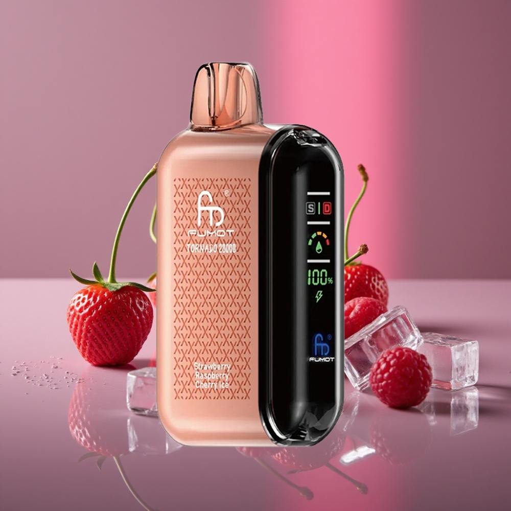 Fumot Tornado 20000 Puffs Dual Mesh 20ml 850mAh Strawberry Raspberry Cherry Ice