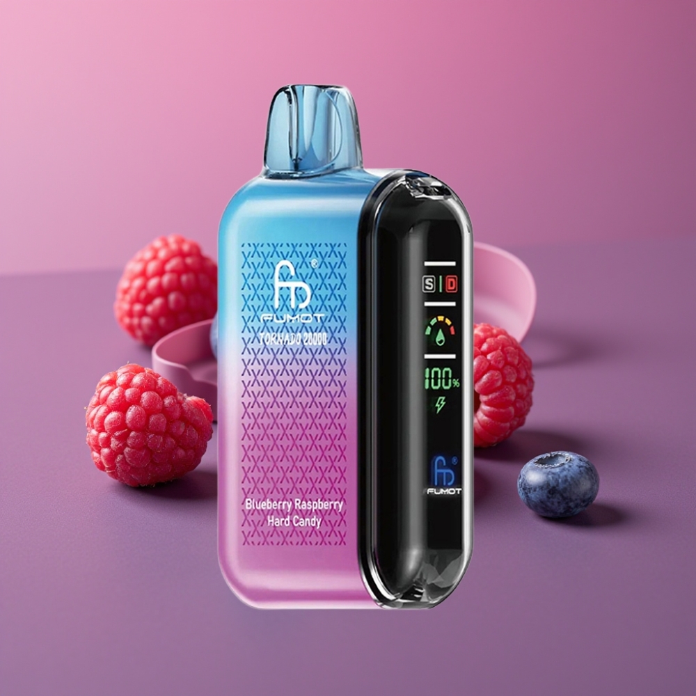 Fumot Tornado 20000 Puffs Dual Mesh Coil 20ml 850mAh Modrá Malina Bonbón