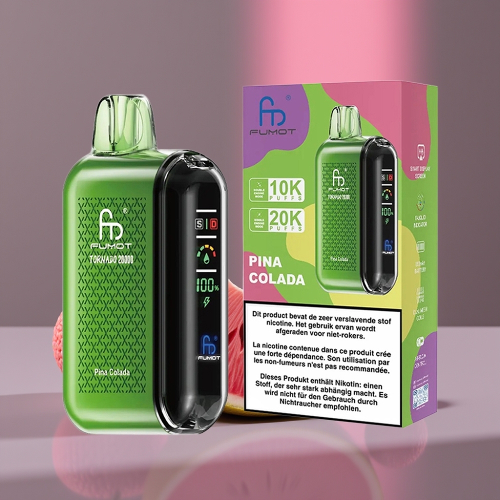 Fumot Tornado 20000 Puffs Objem 20ml Dual Mesh Coil 850mAh Ananas Koktejl