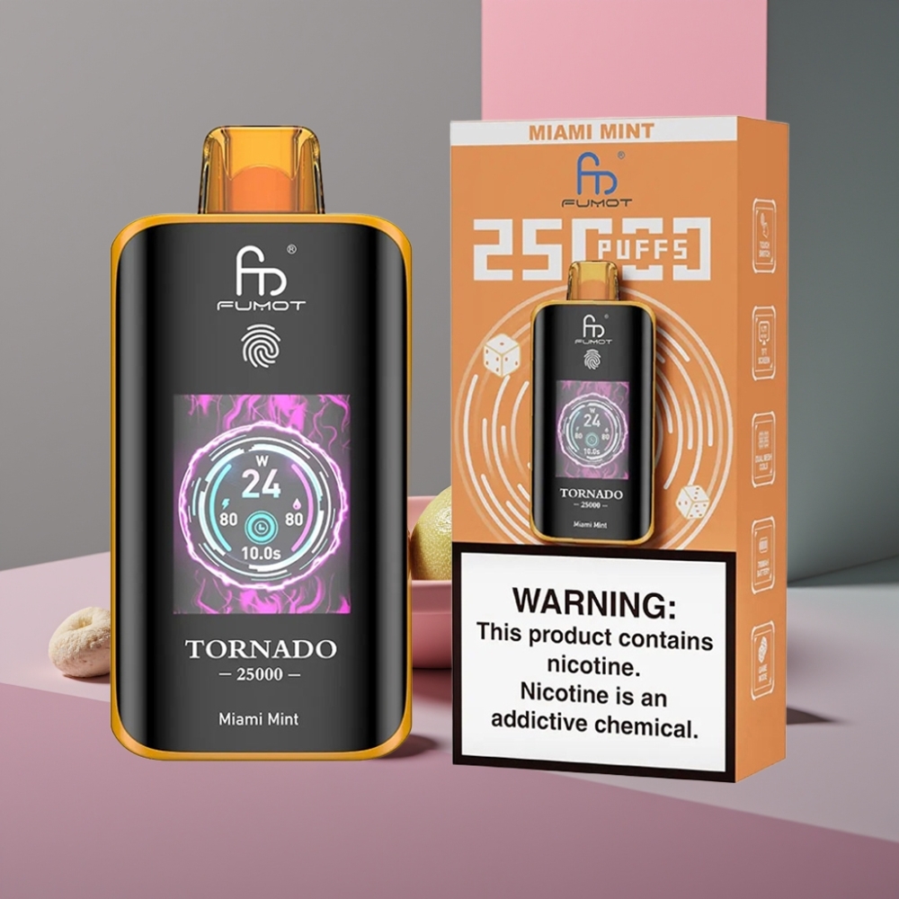 Fumot Tornado 25000 Puffs Dobíjecí Vape Miami Máta HD Display 20ml 700mAh
