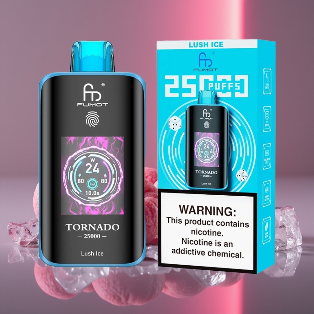 Fumot Tornado 25000 Puffs HD Display 700mAh 20ml 0-5% Nikotin Ledová Příchuť