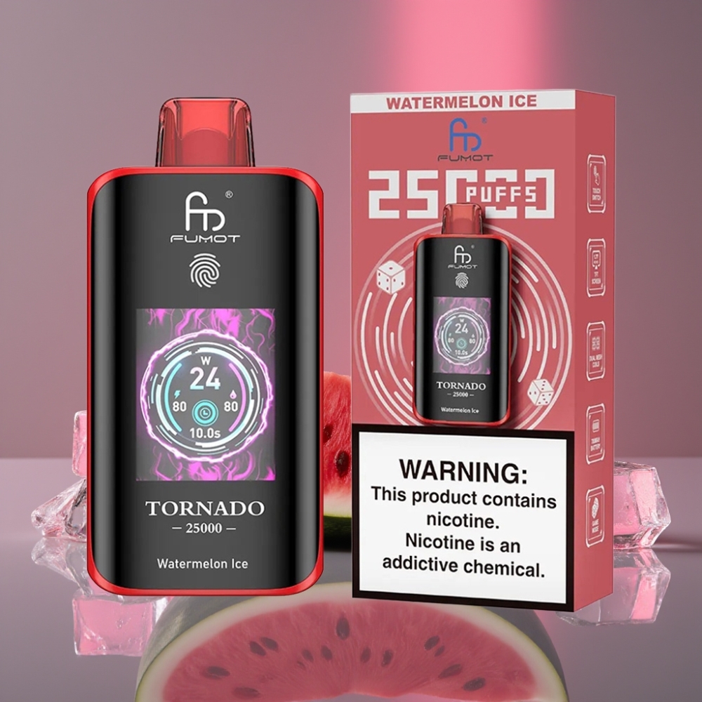 Fumot Tornado 25000 Puffs HD Display 700mAh 20ml Typ-C Vodní Meloun Led