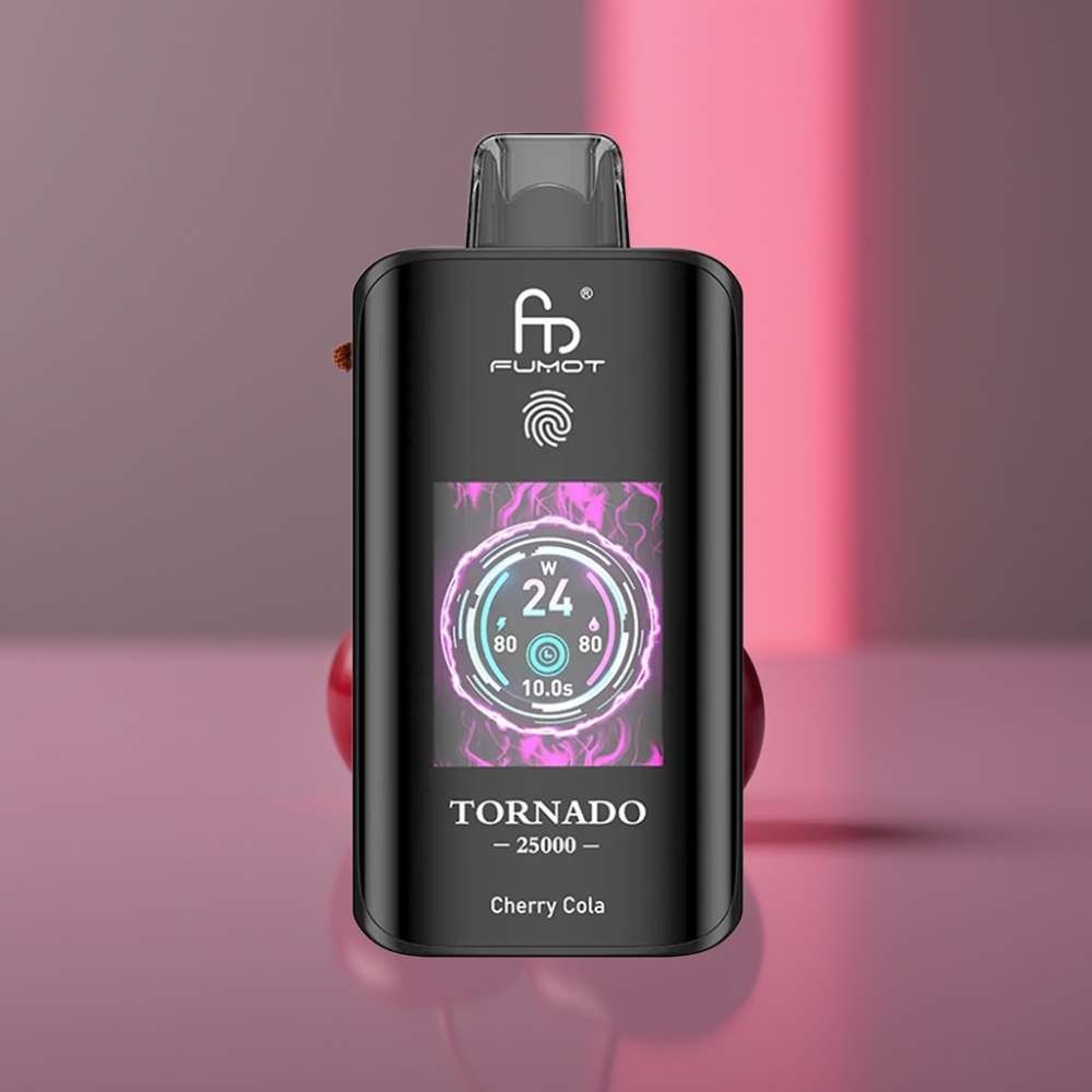 Fumot Tornado 25000 Puffs HD Displej 700mAh 20ml Typ-C Višňová Kola
