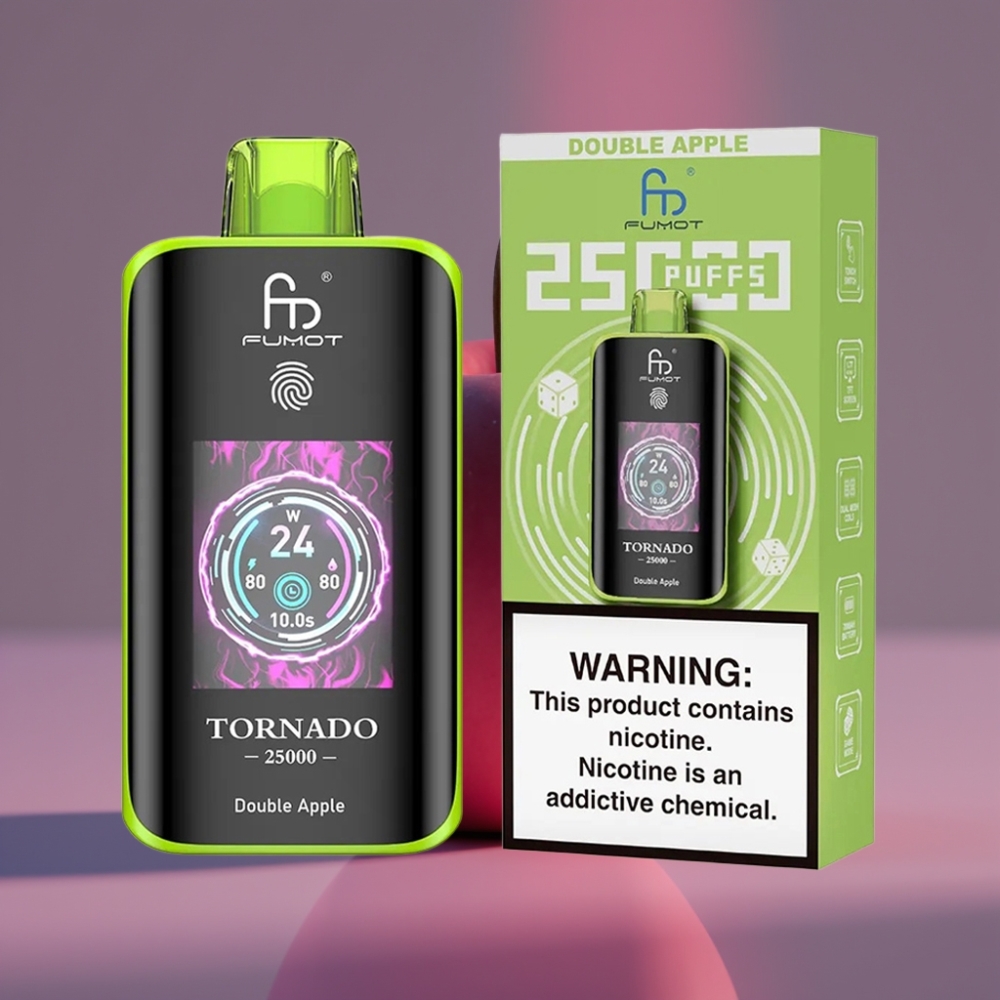 Fumot Tornado 25000 Puffs HD Screen 700mAh 20ml Dvojité jablko