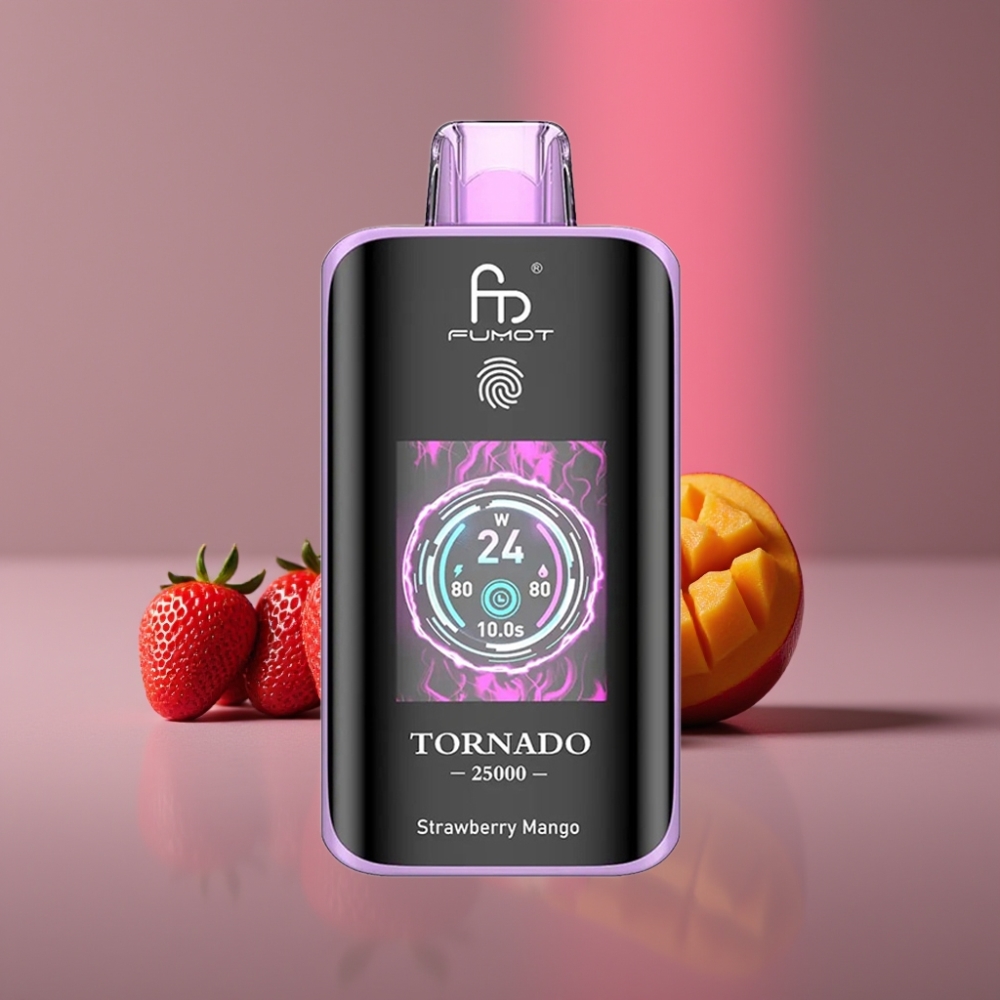 Fumot Tornado 25000 Puffs HD Screen 700mAh 20ml Jahoda Mango 0/2%/3%/5% Nic