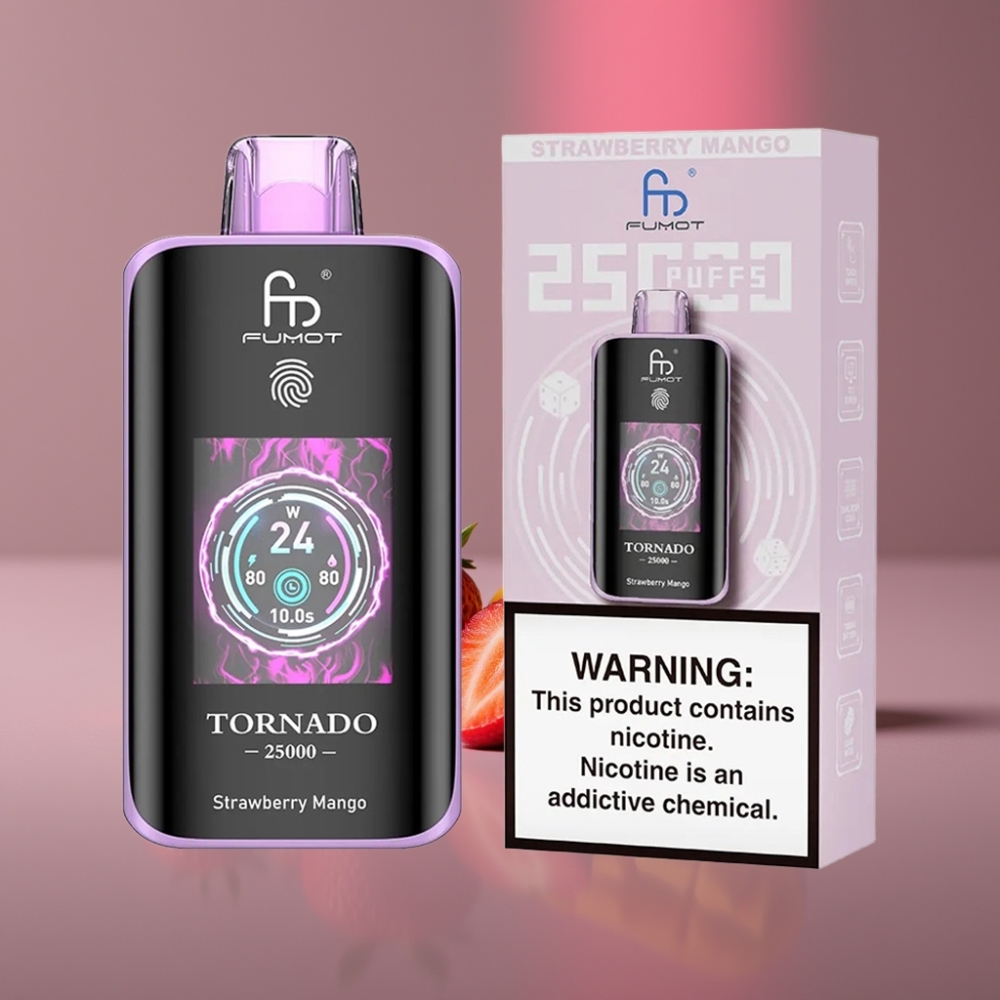 Fumot Tornado 25000 Puffs HD Screen 700mAh 20ml Jahoda Mango 0/2%/3%/5% Nic