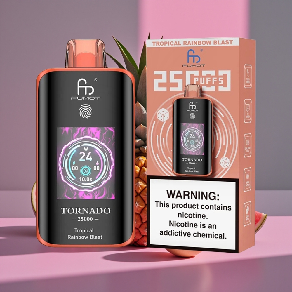 Fumot Tornado 25000 Puffs HD Screen 700mAh 20ml Tropická Duhová Exploze