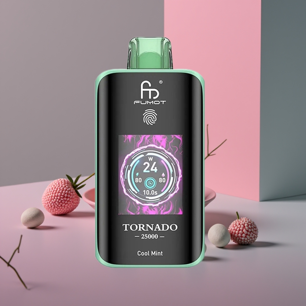 Fumot Tornado 25000 Puffs HD Screen Rechargeable 20ml Chladivá Měta Typ-C