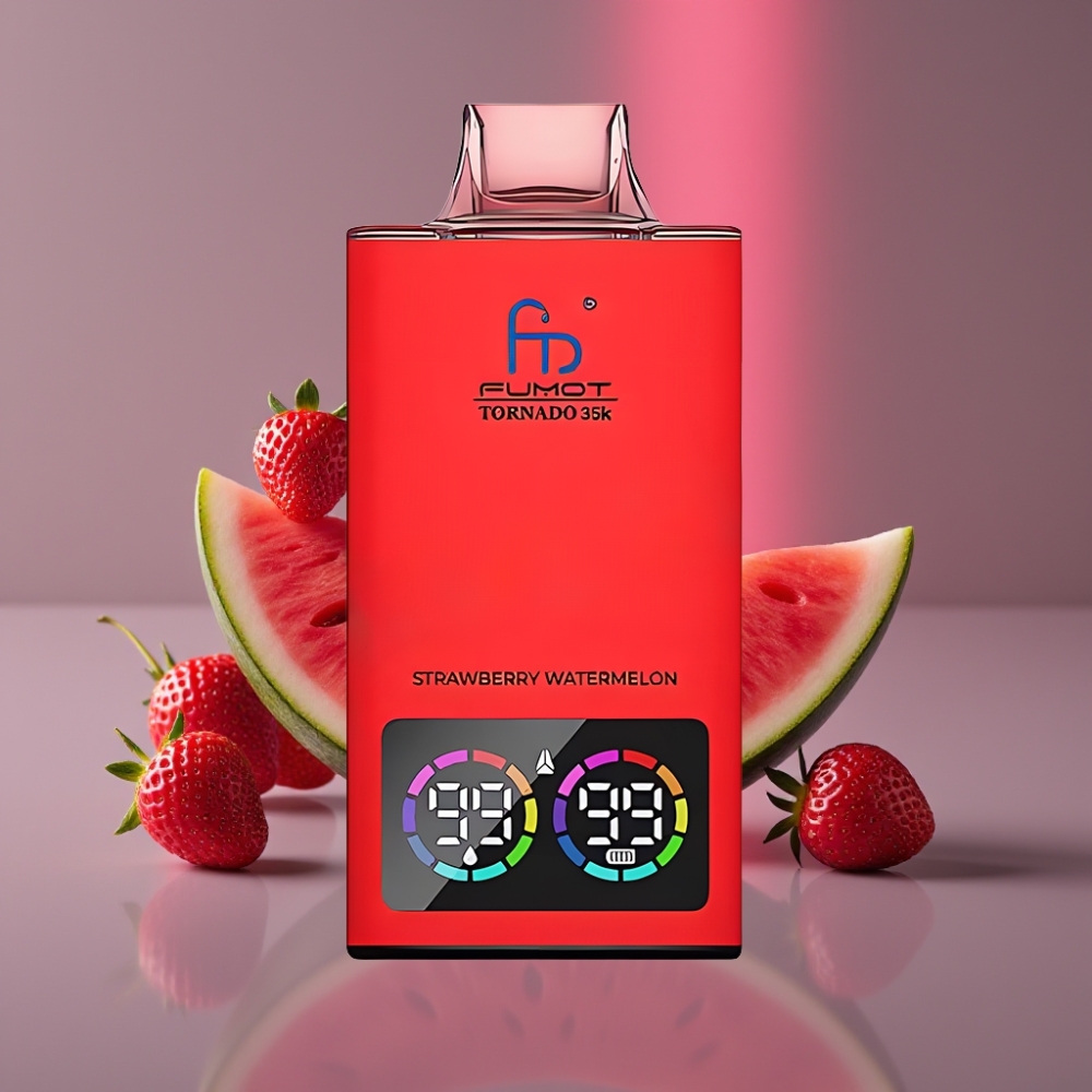 Fumot Tornado 35K Disposable Vape Jahoda Vodní Meloun Dual Mesh Coil 15ml 700mAh