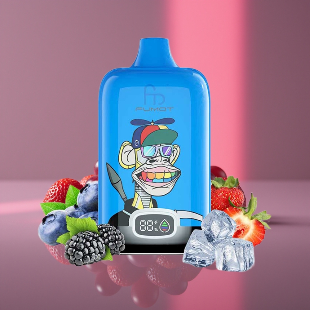 Fumot Tornado Digital Box 12000 Puffs 20ml 550mAh Rechargeovatelná Jahoda Hroznový Disposable Vape