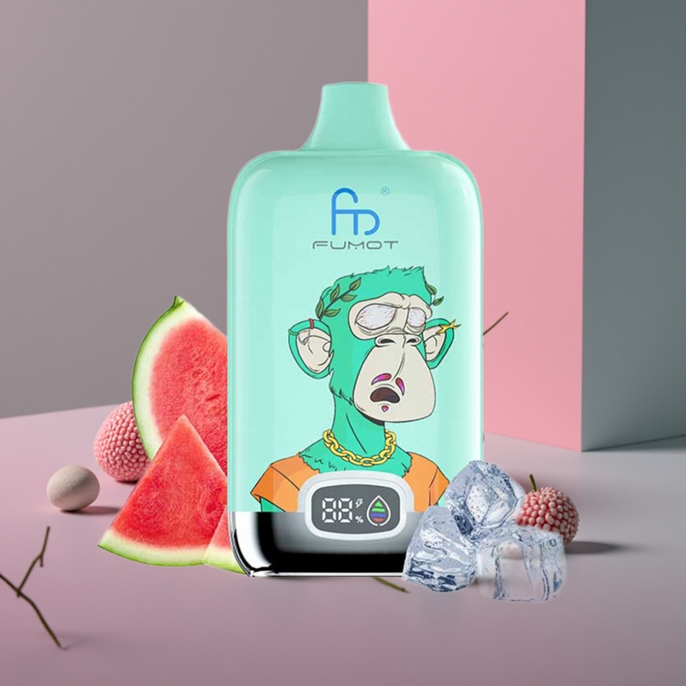 Fumot Tornado Digital Box 12000 Puffs 20ml 550mAh Typ-C Dobíjecí Chladivá Měta