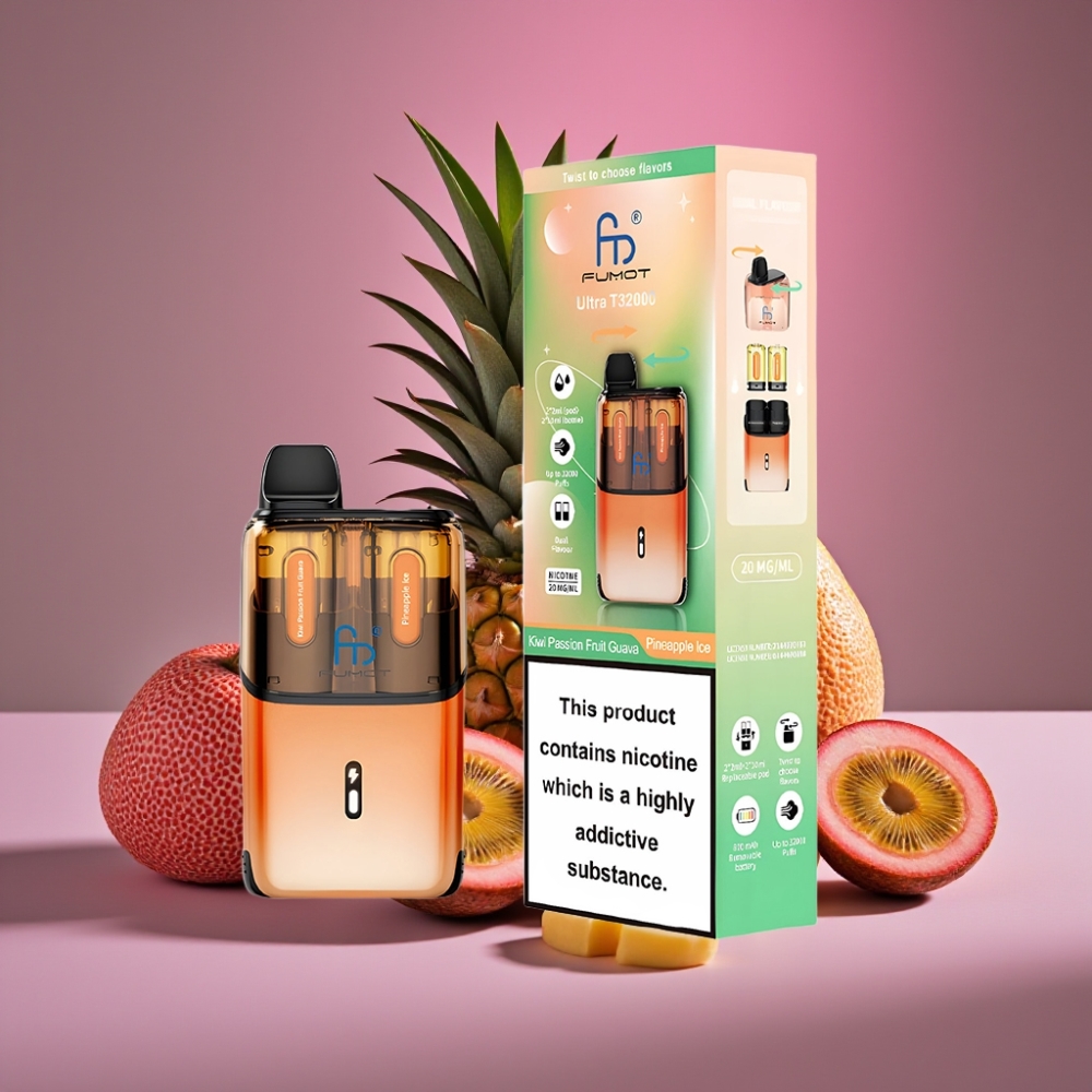 Fumot Ultra T32000 32000 tahů 800mAh 24ml Kiwi Mučenka Guava - Ananasový led Typ-C 20mg Mesh