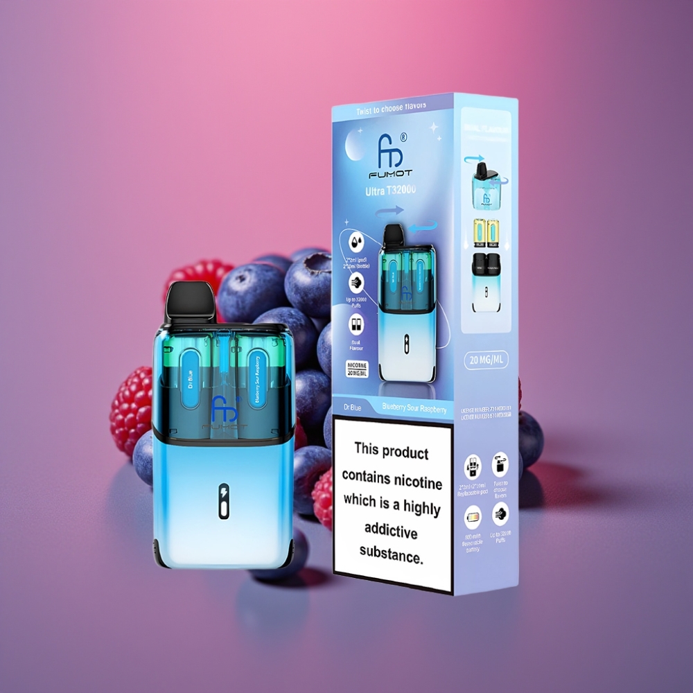 Fumot Ultra T32000 32000 tahů 800mAh 24ml Typ-C Dr Blue - Borůvka Kyselá Malina