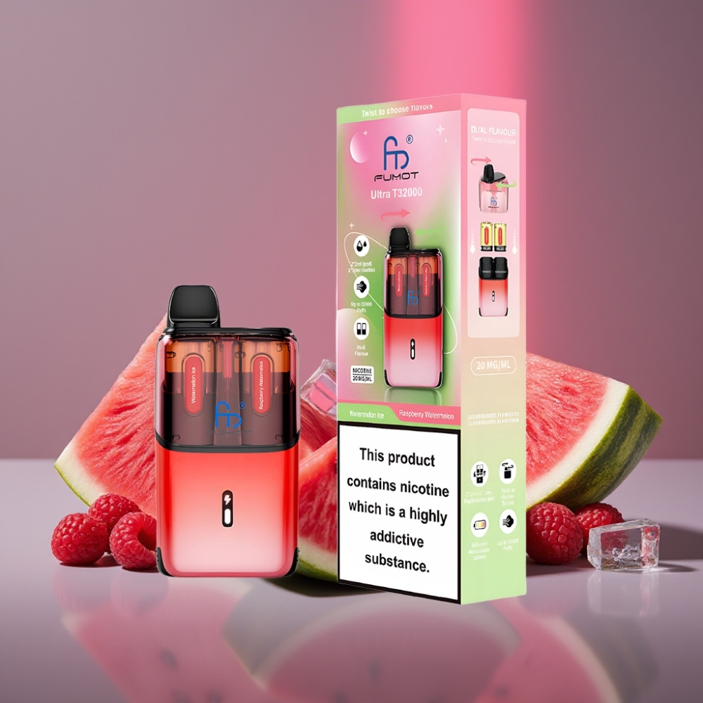 Fumot Ultra T32000 32000 tahů 800mAh 24ml Typ-C Vodní melounový led - Malinový vodní meloun