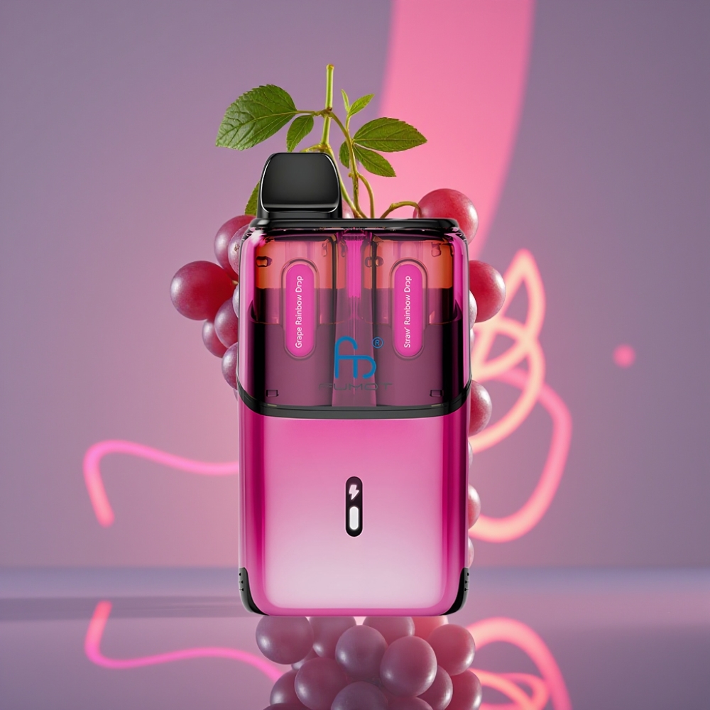 Fumot Ultra T32000 Disposable Vape 32000 Potahů, 800mAh, 24ml, Hroznové Duha Kapky - Jahodové Duha Kapky