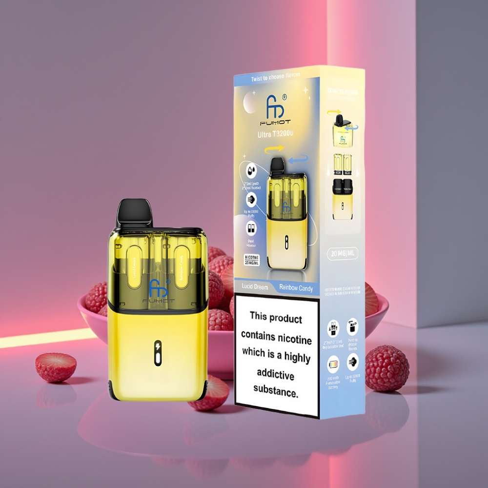 Fumot Ultra T32000 Disposable Vape 32000 fúků 800mAh 24ml Type-C Lucid Dream - Duhový Bonbón