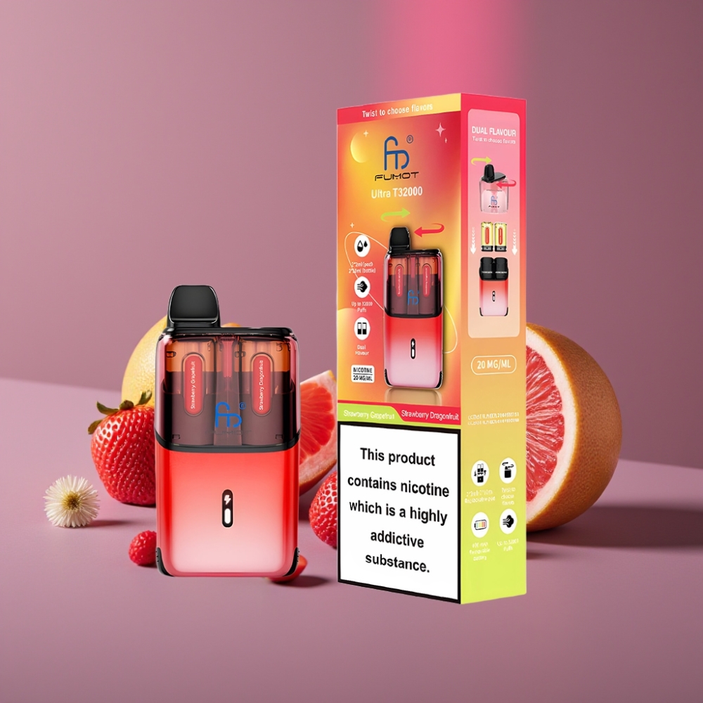 Fumot Ultra T32000 Disposable Vape 32000 potáhnutí 800mAh 24ml Jahoda Grapefruit - Jahoda Dragonfruit