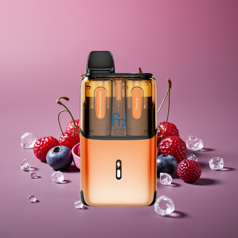 Fumot Ultra T32000 Disposable Vape 32000 potáhnutí 800mAh 24ml Type-C Borůvka Třešeň Brusinka - Ledová Třešeň