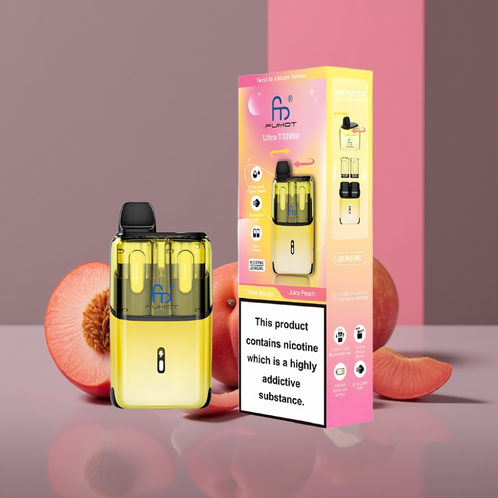 Fumot Ultra T32000 Disposable Vape Triple Mango - Šťavnatá Broskev 32000 šluků, 800mAh, 24ml, Type-C, 20mg, Mesh Coil