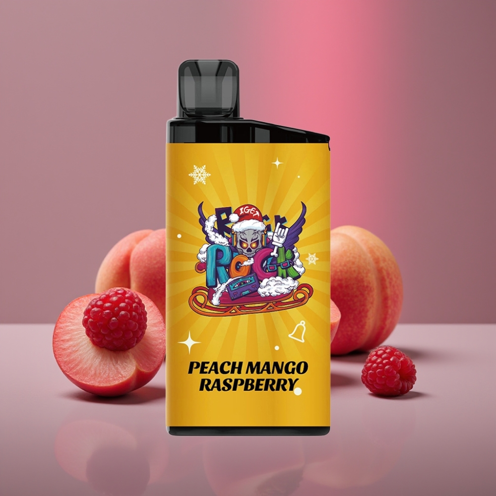 IGET Bar 3500 Puffs Disposable Vape Broskev Mango Malina 41.3x21.3x94.5mm 1400mAh