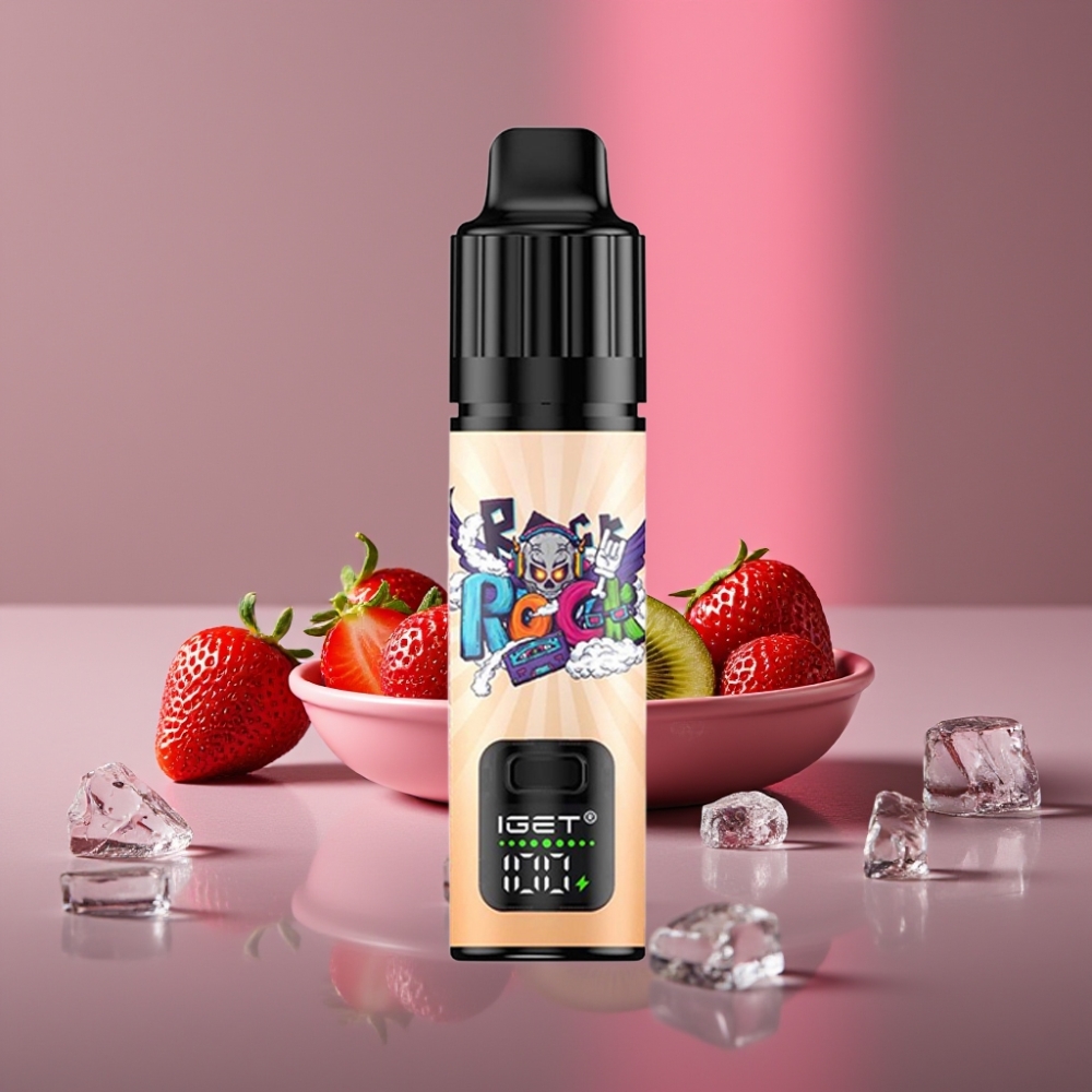 IGET BAR PLUS S3 POD 10000 Puffs 5% Nikotin 18ml Jahoda Kiwi Led Rechargeable