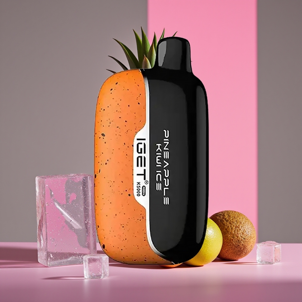 IGET Moon K5000 5000 Tahů Disposable Vape Ananas Kiwi Led PC 1.35 Ohm Mesh 81.5g