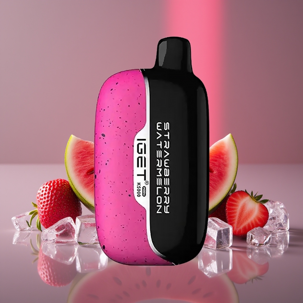IGET Moon K5000 Puffs Disposable Vape Jahoda Vodní Meloun Led 81,5g Mesh 1,35 Ohm